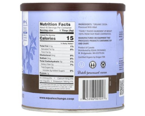 Equal Exchange, Organic Baking Cocoa, 8 oz (224 g) Equal Exchange, Organic Baking Cocoa, 8 oz (224 g)