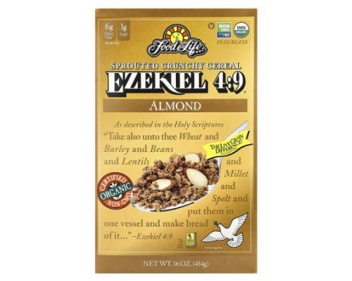 Food For Life, Ezekiel 4:9® Sprouted Crunchy Cereal, Almond, 16 oz (454 g) Food For Life, Ezekiel 4:9® Sprouted Crunchy Cereal, Almond, 16 oz (454 g)