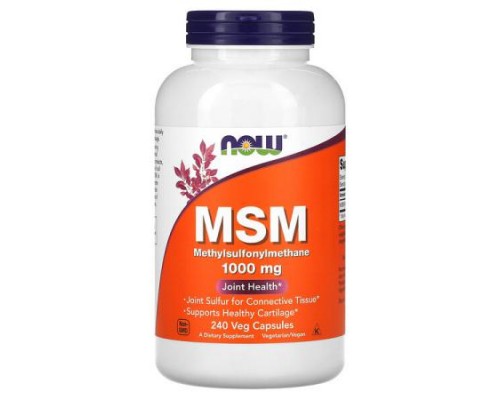 NOW Foods, MSM, 1,000 mg, 240 Veg Capsules