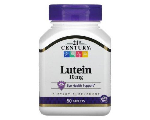 21st Century, Lutein, 10 mg, 60 Tablets 21st Century, Lutein, 10 mg, 60 Tablets