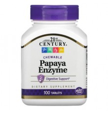 21st Century, Chewable Papaya Enzyme, 100 Tablets