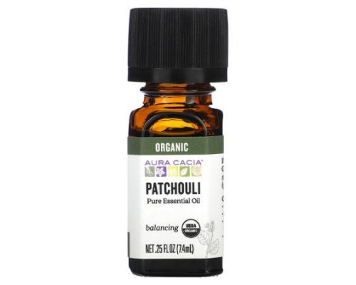Aura Cacia, Pure Essential Oil, Organic Patchouli, 0.25 fl oz (7.4 ml)