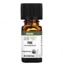 Aura Cacia, Pure Essential Oil, Organic Pine, 0.25 fl oz (7.4 ml)