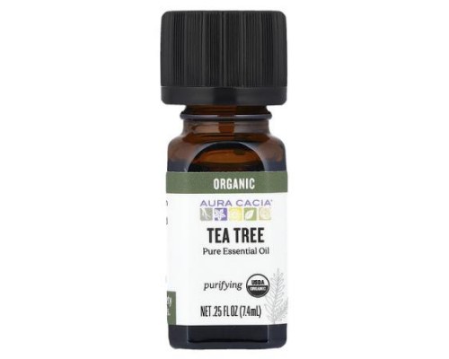 Aura Cacia, Pure Essential Oil, Organic Tea Tree, 0.25 fl oz (7.4 ml)