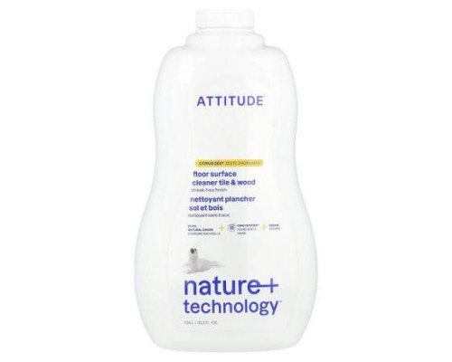 ATTITUDE, Floor Surface Cleaner, Tile & Wood, Citrus Zest, 35.2 fl oz (1.04 l) ATTITUDE, Floor Surface Cleaner, Tile & Wood, Citrus Zest, 35.2 fl oz (1.04 l)