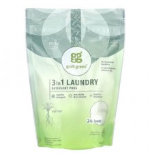 Grab Green, 3 in 1 Laundry Detergent Pods, Vetiver, 24 Loads, 13.5 oz (384 g)