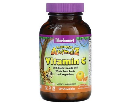 Bluebonnet Nutrition, Rainforest Animalz, Vitamin C, Orange , 90 Chewables Bluebonnet Nutrition, Rainforest Animalz, Vitamin C, Orange , 90 Chewables