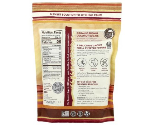 Big Tree Farms, Organic Brown Coconut Sugar, 1 lb (454 g) Big Tree Farms, Organic Brown Coconut Sugar, 1 lb (454 g)