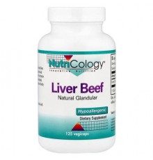 Nutricology, Liver Beef, Natural Glandular, 125 Vegicaps