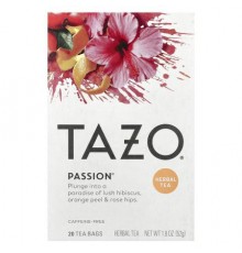 TAZO, Herbal Tea, Passion, Caffeine-Free, 20 Tea Bags, 1.8 oz (52 g)