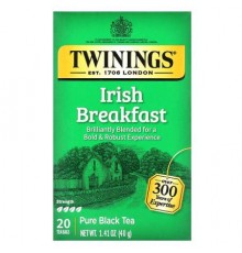 Twinings, Pure Black Tea, Irish Breakfast, 20 Tea Bags, 1.41 oz (40 g)