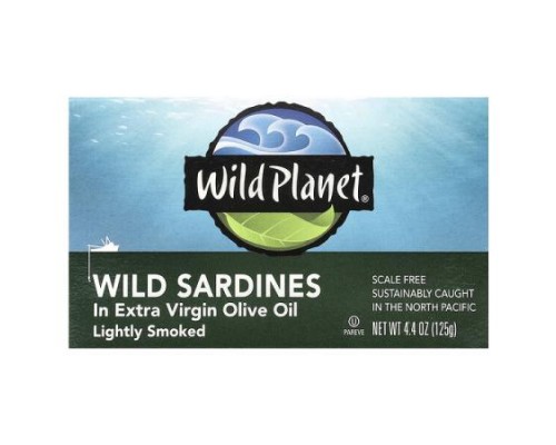Wild Planet, Wild Sardines In Extra Virgin Olive Oil, Lightly Smoked, 4.4 oz (125 g)
