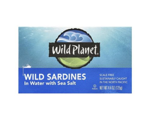 Wild Planet, Wild Sardines In Water with Sea Salt, 4.4 oz (125 g)