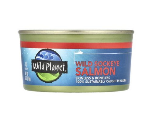 Wild Planet, Wild Sockeye Salmon, Skinless & Boneless, 6 oz (170 g)