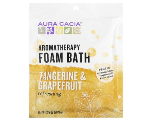Aura Cacia, Aromatherapy Foam Bath, Tangerine & Grapefruit, 2.5 oz (70.9 g) Aura Cacia, Aromatherapy Foam Bath, Tangerine & Grapefruit, 2.5 oz (70.9 g)