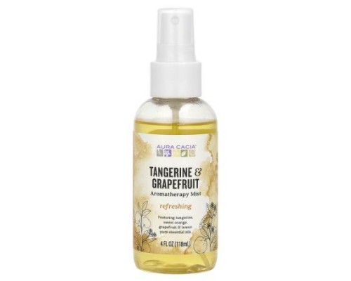 Aura Cacia, Aromatherapy Mist, Tangerine & Grapefruit, 4 fl oz (118 ml) Aura Cacia, Aromatherapy Mist, Tangerine & Grapefruit, 4 fl oz (118 ml)