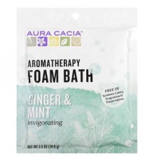 Aura Cacia, Aromatherapy Foam Bath, Ginger & Mint, 2.5 oz (70.9 g)
