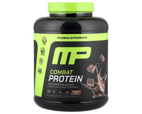 MusclePharm, Combat® Protein Powder, Chocolate Milk , 4.2 lbs (1.9 kg)