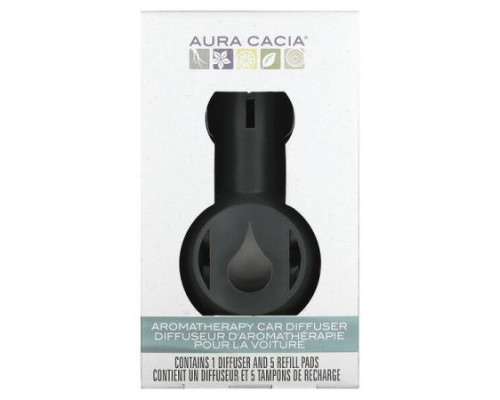 Aura Cacia, Aromatherapy Car Diffuser, 1 Diffuser, 5 Refill Pads