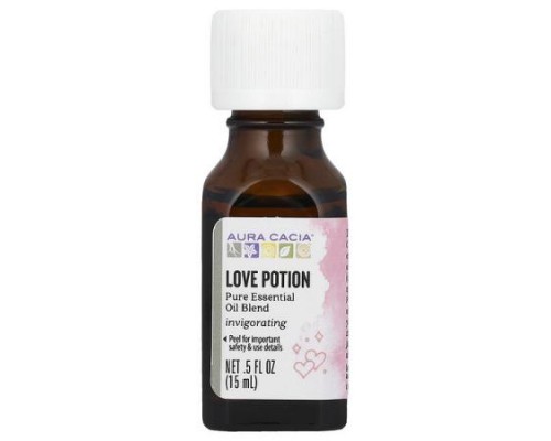 Aura Cacia, Pure Essential Oil Blend, Love Potion, 0.5 fl oz (15 ml) Aura Cacia, Pure Essential Oil Blend, Love Potion, 0.5 fl oz (15 ml)