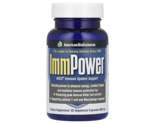 American Biosciences, ImmPower®, AHCC® Immune System Support, 30 Vegetarian Capsules American Biosciences, ImmPower®, AHCC® Immune System Support, 30 Vegetarian Capsules