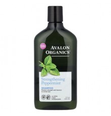 Avalon Organics, Shampoo, Strengthening, Peppermint, 11 fl oz (325 ml)
