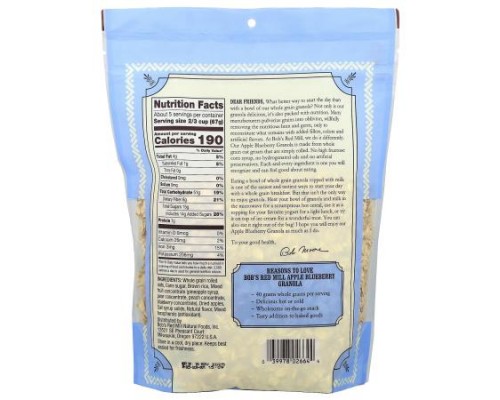 Bob's Red Mill, Granola, Apple Blueberry, 12 oz (340 g) Bob's Red Mill, Granola, Apple Blueberry, 12 oz (340 g)