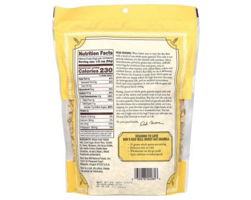 Bob's Red Mill, Granola, Honey Oat, 12 oz (340 g) Bob's Red Mill, Granola, Honey Oat, 12 oz (340 g)