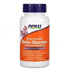 NOW Foods, Beta-Glucans, with ImmunEnhancer, Extra Strength, 250 mg, 60 Veg Capsules