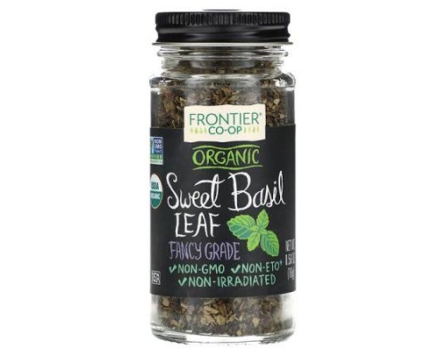 Frontier Co-op, Organic Sweet Basil Leaf, Fancy Grade, 0.56 oz (16 g) Frontier Co-op, Organic Sweet Basil Leaf, Fancy Grade, 0.56 oz (16 g)