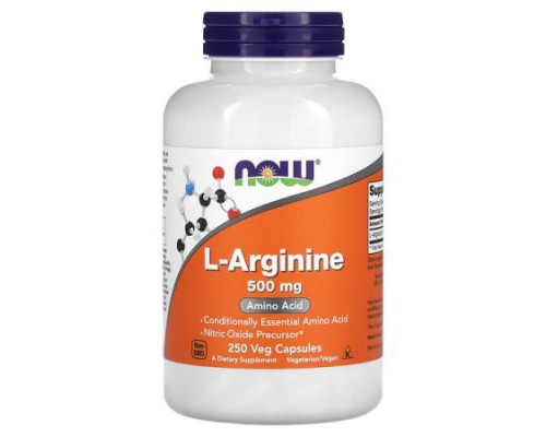 NOW Foods, L-Arginine, 500 mg, 250 Veg Capsules