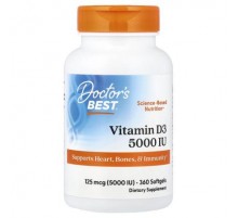 Doctor's Best, Vitamin D3, 125 mcg (5,000 IU), 360 Softgels