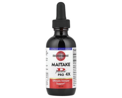 Mushroom Wisdom, Maitake D Fraction®, Pro 4X, 60 ml Mushroom Wisdom, Maitake D Fraction®, Pro 4X, 60 ml