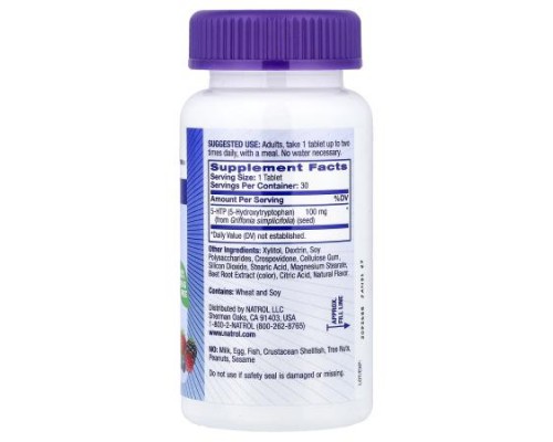 Natrol, 5-HTP, Fast Dissolve, Mixed Berry, 100 mg, 30 Tablets