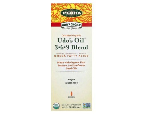 Flora, Udo's Choice, Organic Udo's Oil 3·6·9 Blend, 8.5 fl oz (250 ml)