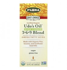 Flora, Udo's Choice, Organic Udo's Oil 3-6-9 Blend, High Lignan, 8.5 fl oz (250 ml)