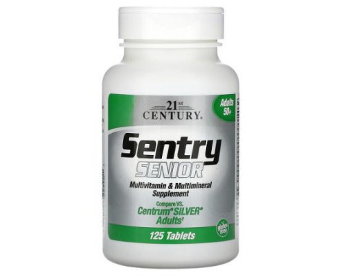 21st Century, Sentry Senior, Multivitamin & Multimineral Supplement, Adults 50+, 125 Tablets 21st Century, Sentry Senior, Multivitamin & Multimineral Supplement, Adults 50+, 125 Tablets