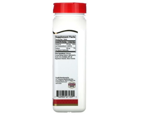 21st Century, Vitamin D3, 25 mcg (1,000 IU), 500 Tablets 21st Century, Vitamin D3, 25 mcg (1,000 IU), 500 Tablets