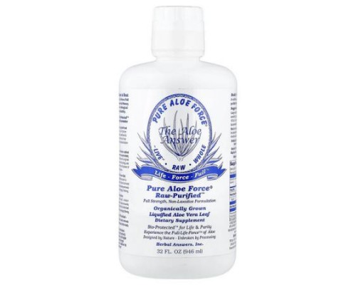 Herbal Answers, Pure Aloe Force®, Raw-Purified™, 32 fl oz (946 ml) Herbal Answers, Pure Aloe Force®, Raw-Purified™, 32 fl oz (946 ml)