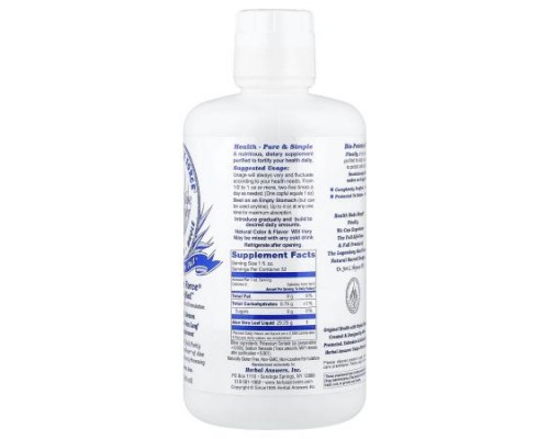 Herbal Answers, Pure Aloe Force®, Raw-Purified™, 32 fl oz (946 ml) Herbal Answers, Pure Aloe Force®, Raw-Purified™, 32 fl oz (946 ml)