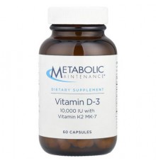 Metabolic Maintenance, Vitamin D-3 with Vitamin K2 MK-7, 60 Capsules