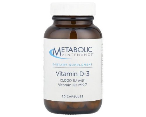 Metabolic Maintenance, Vitamin D-3 with Vitamin K2 MK-7, 60 Capsules