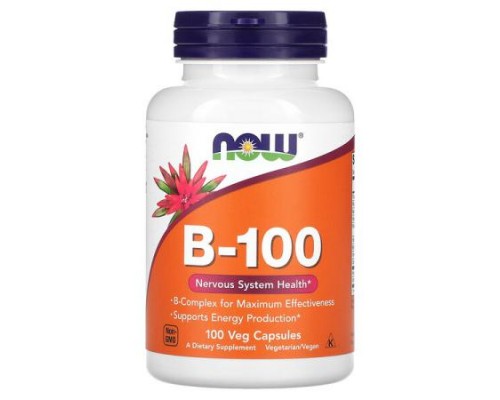 NOW Foods, B-100, 100 Veg Capsules NOW Foods, B-100, 100 Veg Capsules