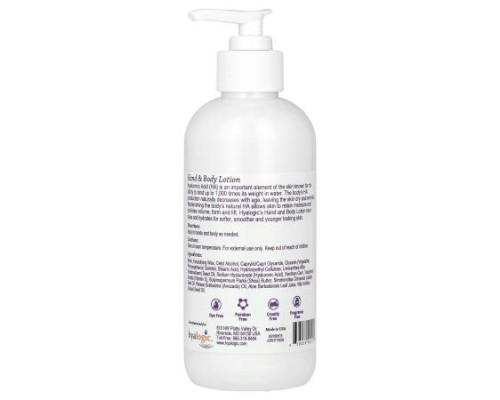 Hyalogic, Hand & Body Lotion with Hyaluronic Acid, Fragrance Free, 10 fl oz (295.7 ml) Hyalogic, Hand & Body Lotion with Hyaluronic Acid, Fragrance Free, 10 fl oz (295.7 ml)