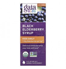 Gaia Herbs, Kids, Black Elderberry Syrup, 3 fl oz (89 ml)