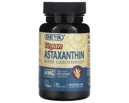 Deva, Vegan Astaxanthin, 4 mg, 30 Vegan Caps Deva, Vegan Astaxanthin, 4 mg, 30 Vegan Caps
