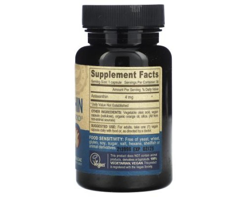 Deva, Vegan Astaxanthin, 4 mg, 30 Vegan Caps Deva, Vegan Astaxanthin, 4 mg, 30 Vegan Caps