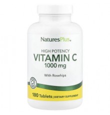 NaturesPlus, Vitamin C with Rosehips, High Potency, 180 Tablets