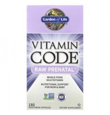 Garden of Life, Vitamin Code®, RAW Prenatal™, 180 Vegetarian Capsules