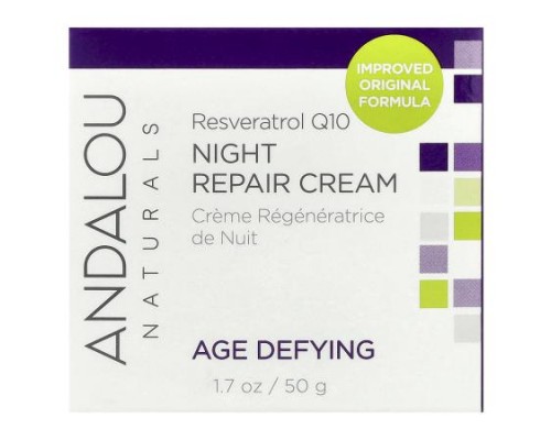 Andalou Naturals, Night Repair Cream, Resveratrol Q10, 1.7 oz (50 g) Andalou Naturals, Night Repair Cream, Resveratrol Q10, 1.7 oz (50 g)